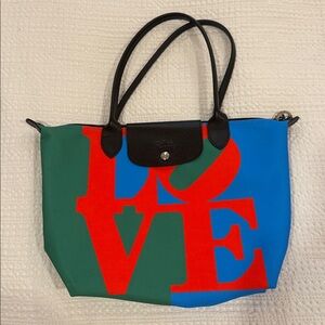 LONGCHAMP x ROBERT INDIANA LOVE MEDIUM TOTE